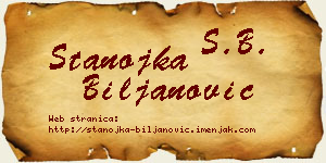Stanojka Biljanović vizit kartica